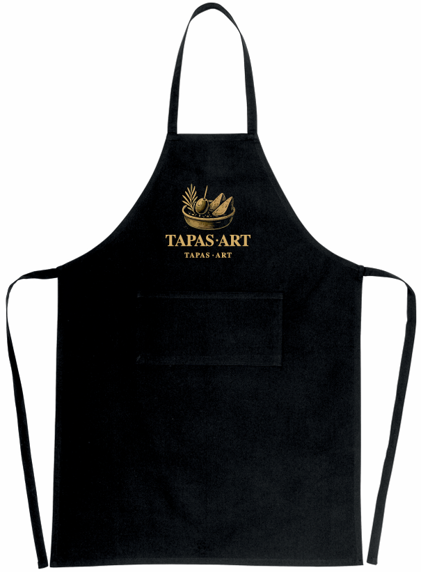 TapasArt keukenschort zwart - detailopname